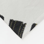 金ゴールド、黒い熱帯植物:豪華。 フリースブランケット (角)