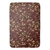 金ゴールド、黒とブルゴーニュのフェスティバル バスマット (正面縦)