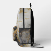 金ゴールド、黒と白の大理石 | プリントバックパック (右)