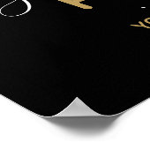 金ゴールド・黒グリッター風船卒業パーティー ポスター (角)