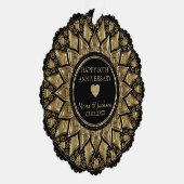 金ゴールド・黒フローラ結婚曼荼羅記念日 オーナメントカード (右)