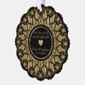 金ゴールド・黒フローラ結婚曼荼羅記念日 オーナメントカード (左)