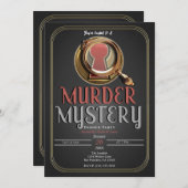 金ゴールド&黒人殺しミステリーゲーム誕生日パーティー 招待状 (正面/裏面)
