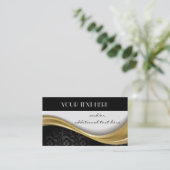 金ゴールド、黒及び白 名刺 (スタンド正面)