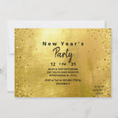 金ゴールド&黒正月夜パーティー 招待状 (正面)