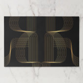 金ゴールド、黒、エレガントカッコいい、ユニークトレンディー線アート ペーパーパッド (正面)