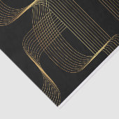 金ゴールド，黒，エレガント,クール, ユニークトレンディーラインアート 薄葉紙 (詳細)