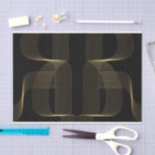 金ゴールド，黒，エレガント,クール, ユニークトレンディーラインアート 薄葉紙 (クラフト)