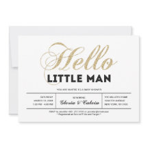 金ゴールド、黒 |タイポグラフィモダンボーイ赤ちゃんシャワー