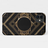 金ゴールド、黒、パターン金属、アール・デコヴィンテージ、キー Case-Mate iPhoneケース (裏面(横))