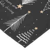 金ゴールド、黒、白いモダンクリスマスツリー ロングテーブルランナー (コーナー)