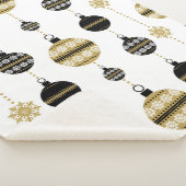 金ゴールド/黒/白のクリスマスパターン シェルパブランケット (3/4)