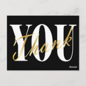 金ゴールド、黒、白サンキューカード ポストカード (裏面)