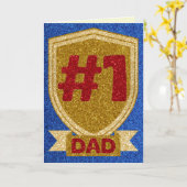 金ゴールド#1パパ父の日グリッターカード カード (黄色い花)