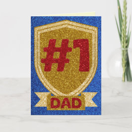 金ゴールド#1パパ父の日グリッターカード カード