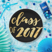 金ゴールド + 2017年の卒業パーティーのプレートの黒いクラス ペーパープレート (パーティー)