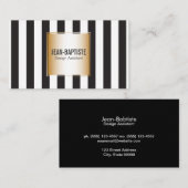 金ゴールド(B&Wストライプ) 名刺 (正面/裏面)