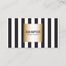 金ゴールド(B&Wストライプ) 名刺