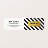 金ゴールド(B&Wストライプ) 名刺 (外部フラット)