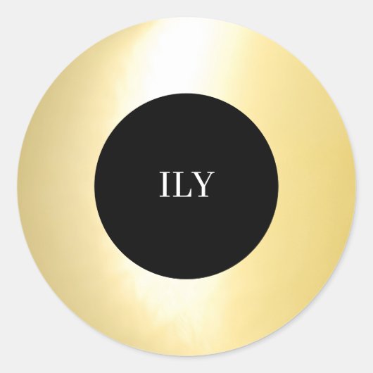 金ゴールド「ILY」 ラウンドシール (正面)