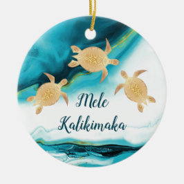金ゴールド | Melle Kalikimaka |クリスマス セラミックオーナメント