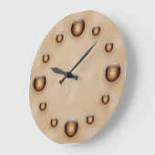 金ゴールド、Tanテクスチャに照らされたガラス玉 ラージ壁時計 (傾斜)