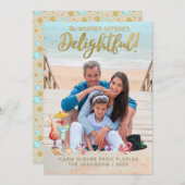 金ゴールド#Tropical #Holidaysクリスマス・フロリダ写真 シーズンカード (正面/裏面)