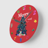 金ゴールド(X-mas Wall Clock) ラウンド壁時計 (傾斜)