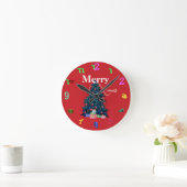 金ゴールド(X-mas Wall Clock) ラウンド壁時計 (ホーム)