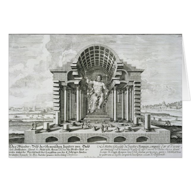 金ゴールドaのPhidias著なされるオリンピックのゼウスの彫像 (正面横)