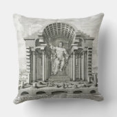 金ゴールドaのPhidias著なされるオリンピックのゼウスの彫像 クッション (裏面)