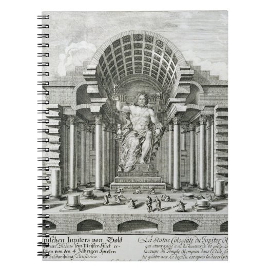 金ゴールドaのPhidias著なされるオリンピックのゼウスの彫像 ノートブック (正面)