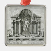 金ゴールドaのPhidias著なされるオリンピックのゼウスの彫像 メタルオーナメント (正面)