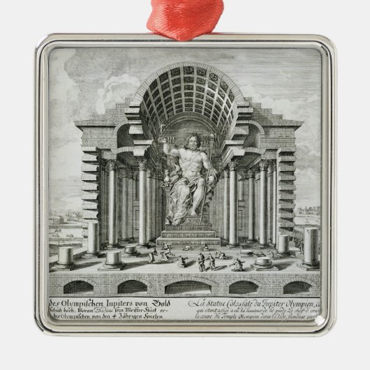 金ゴールドaのPhidias著なされるオリンピックのゼウスの彫像 メタルオーナメント (正面)