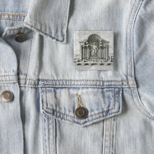 金ゴールドaのPhidias著なされるオリンピックのゼウスの彫像 缶バッジ (インサイチュ)