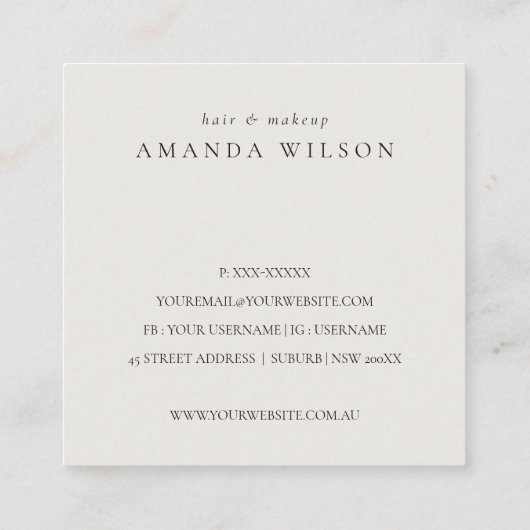 金ゴールドAgate大理石ご注文の割引 スクエア名刺 (裏面)