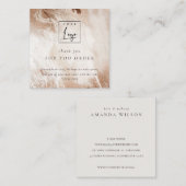 金ゴールドAgate Beige Thank You For Order Discountロゴ スクエア名刺 (正面/裏面)