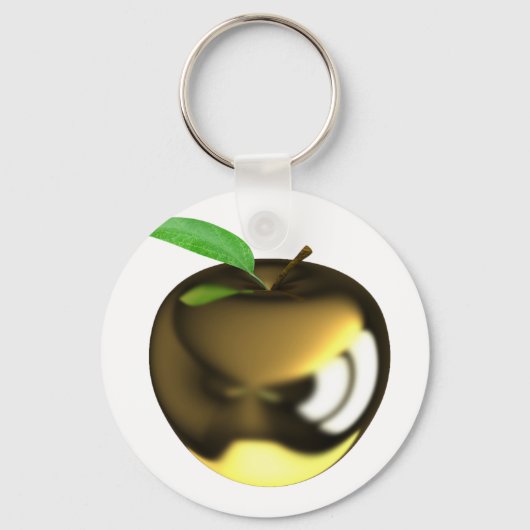 金ゴールドApple Keychain キーホルダー (正面)
