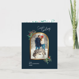 金ゴールドArch 2フォト季節のごあいさつクリスマス シーズンカード