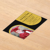 金ゴールドArch Photo Kids卒業 アクリル招待状 (レイダウン)