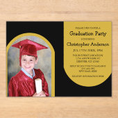 金ゴールドArch Photo Kids卒業 アクリル招待状 (正面)