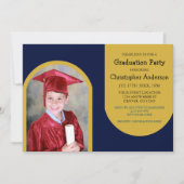 金ゴールドArch Photo Kids卒業 招待状 (正面)