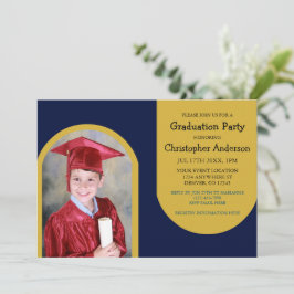 金ゴールドArch Photo Kids卒業 招待状