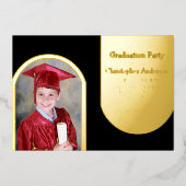 金ゴールドArch Photo Kids卒業 箔招待状 (正面)