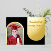 金ゴールドArch Photo Kids卒業 箔招待状 (立ち正面)