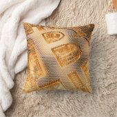 金ゴールドBitcoinデジタル暗号通貨BTCロゴ クッション (ブランケット)