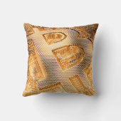 金ゴールドBitcoinデジタル暗号通貨BTCロゴ クッション (裏面)