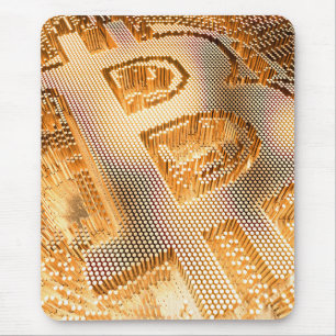 金ゴールドBitcoinデジタル暗号通貨BTCロゴ マウスパッド