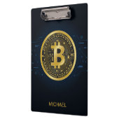 金ゴールドBitcoin暗号化パーソナライズされた名 クリップボード (左)