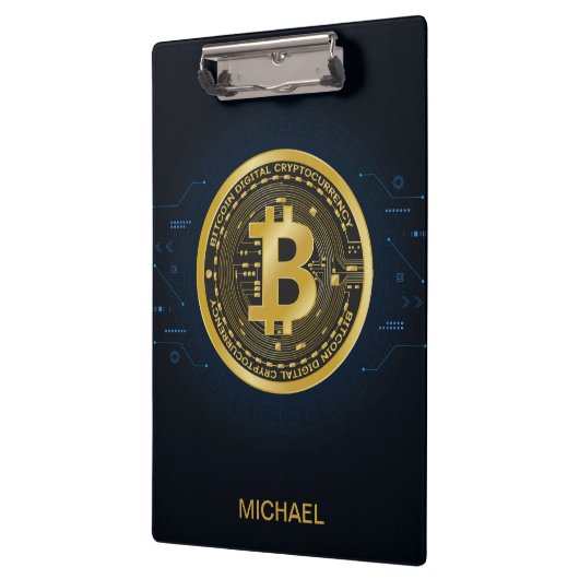 金ゴールドBitcoin暗号化パーソナライズされた名 クリップボード (左)
